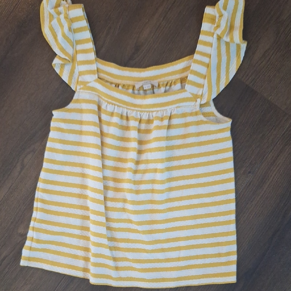 LOFT Kids Yellow and White Striped Tank Top